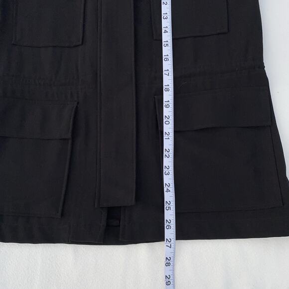 Sanctuary Women’s Vest SZ XS Zipper & Buttons Black 4 Front Pockets Drawstring - Picture 10 of 12